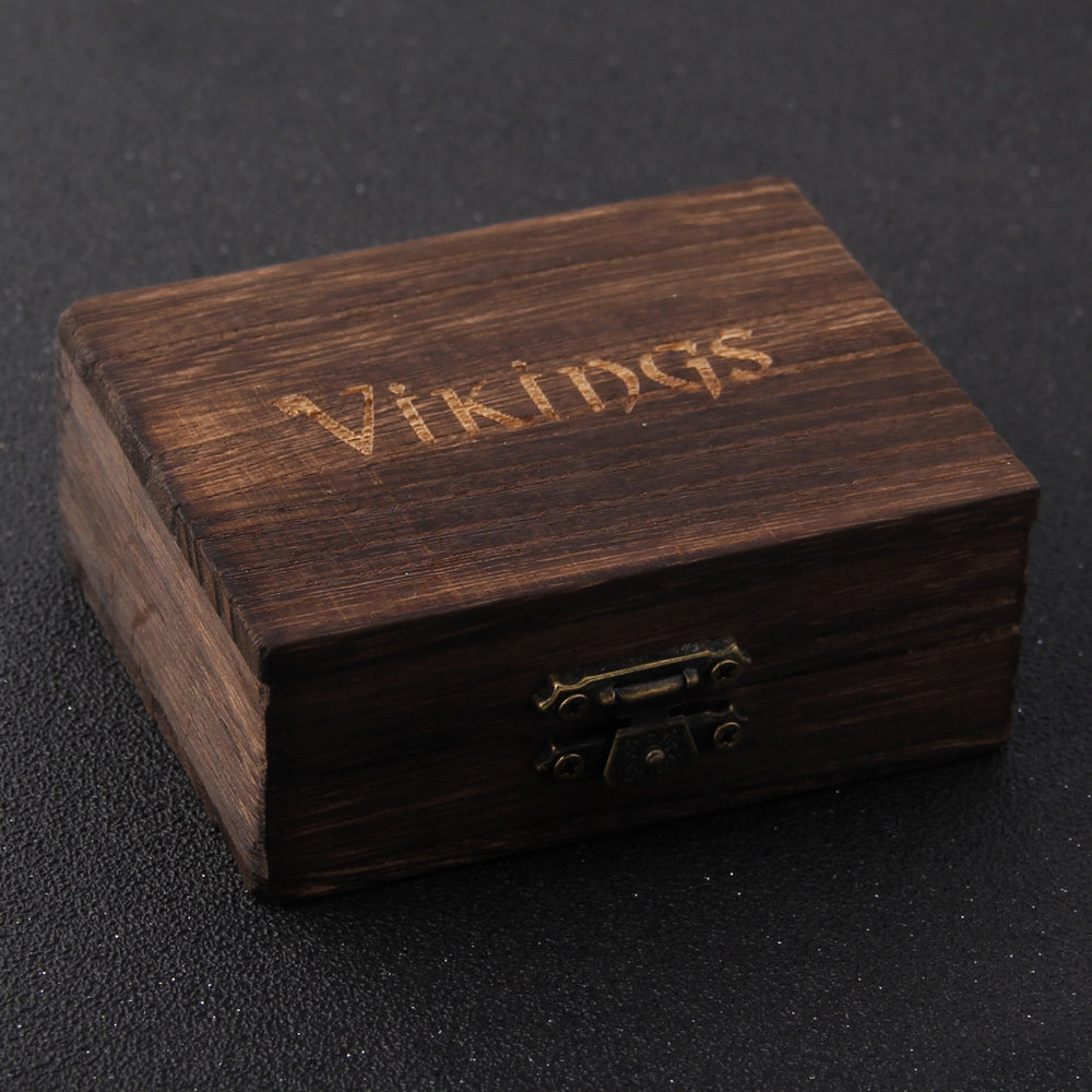 Viking Two Entwined Ravens Ring - Stainless Steel With Wooden Box