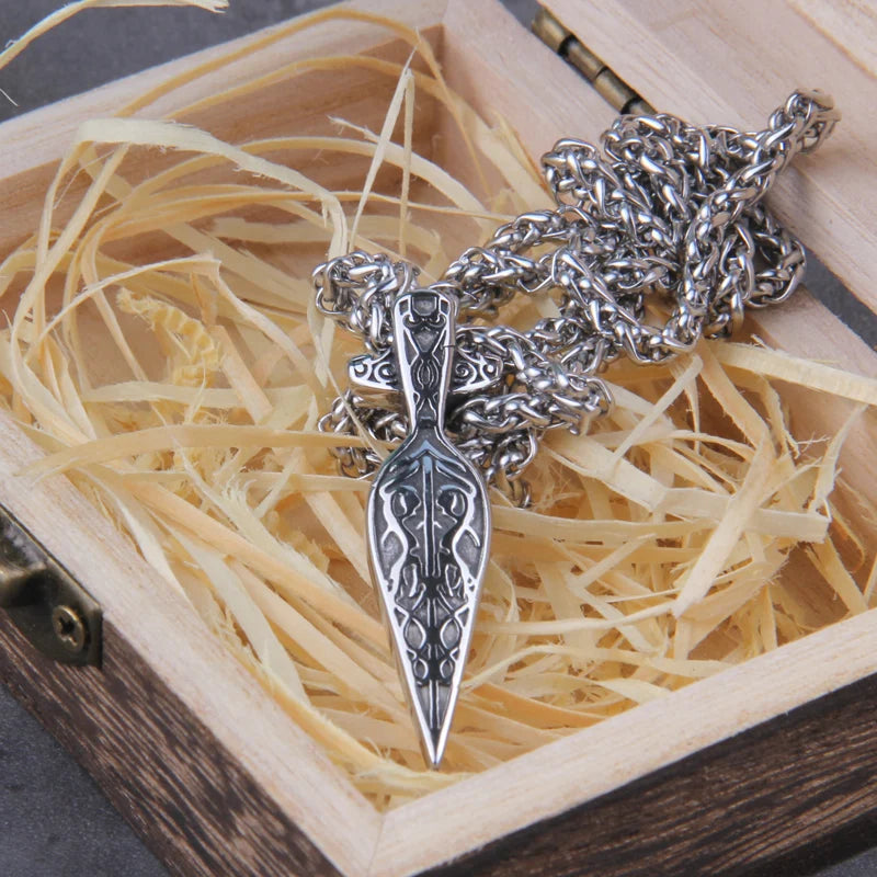 Viking Sword Spear Pendant Necklace Scandinavian Norse