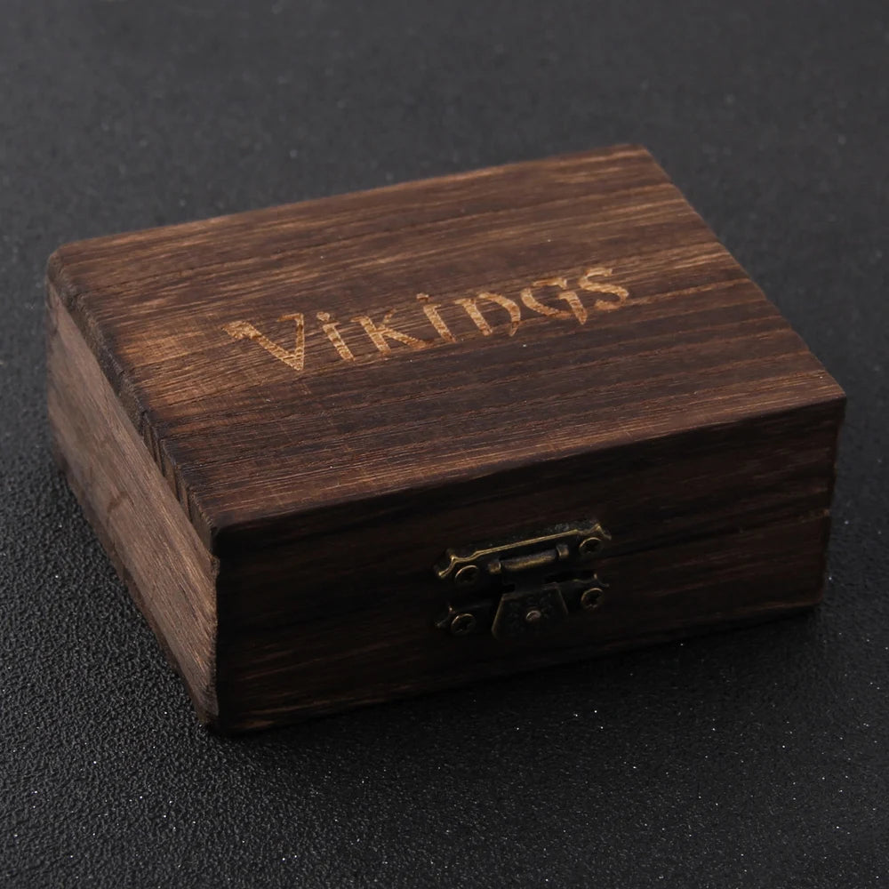 Viking Two Entwined Ravens Ring - Stainless Steel With Wooden Box