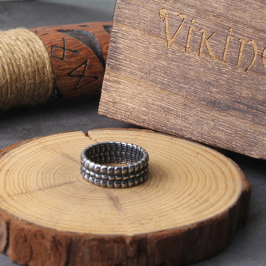 Viking Style Ouroboros Snake Ring