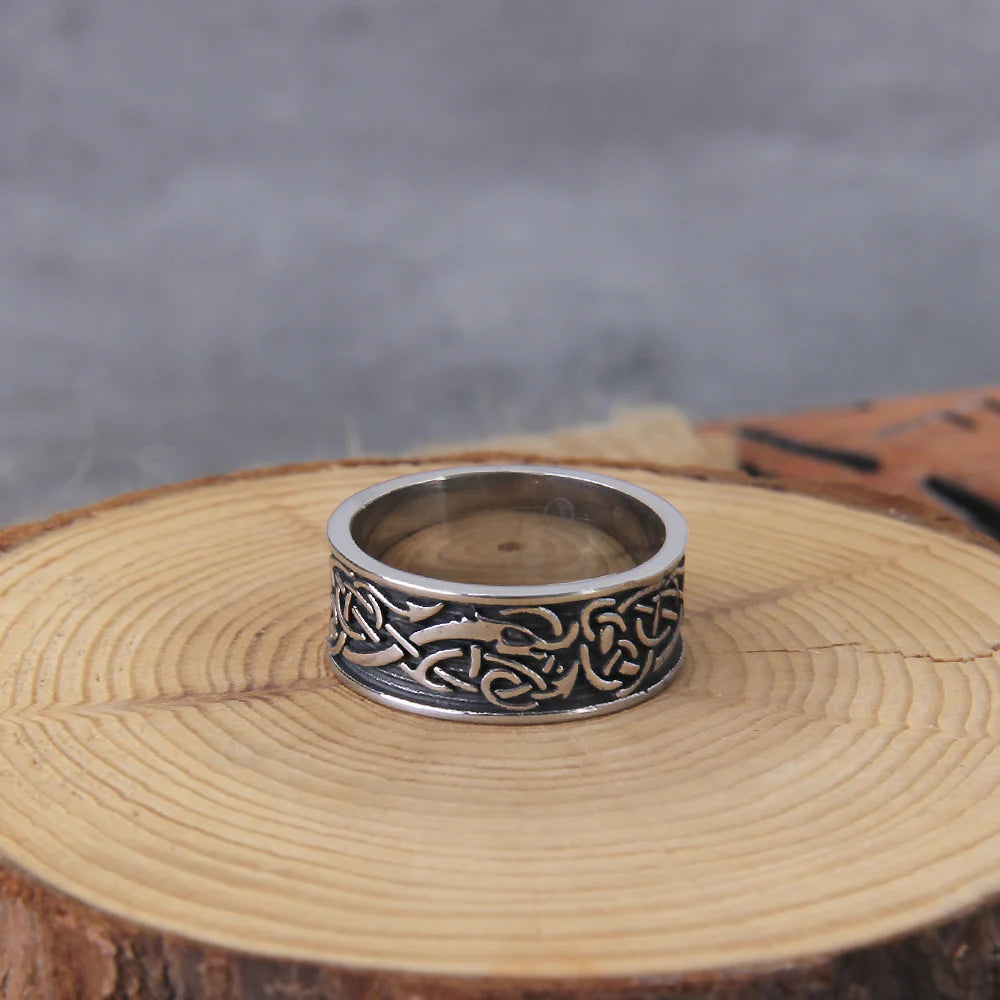 Vegvisir viking Ring - Stainless Stee With Wooden Box