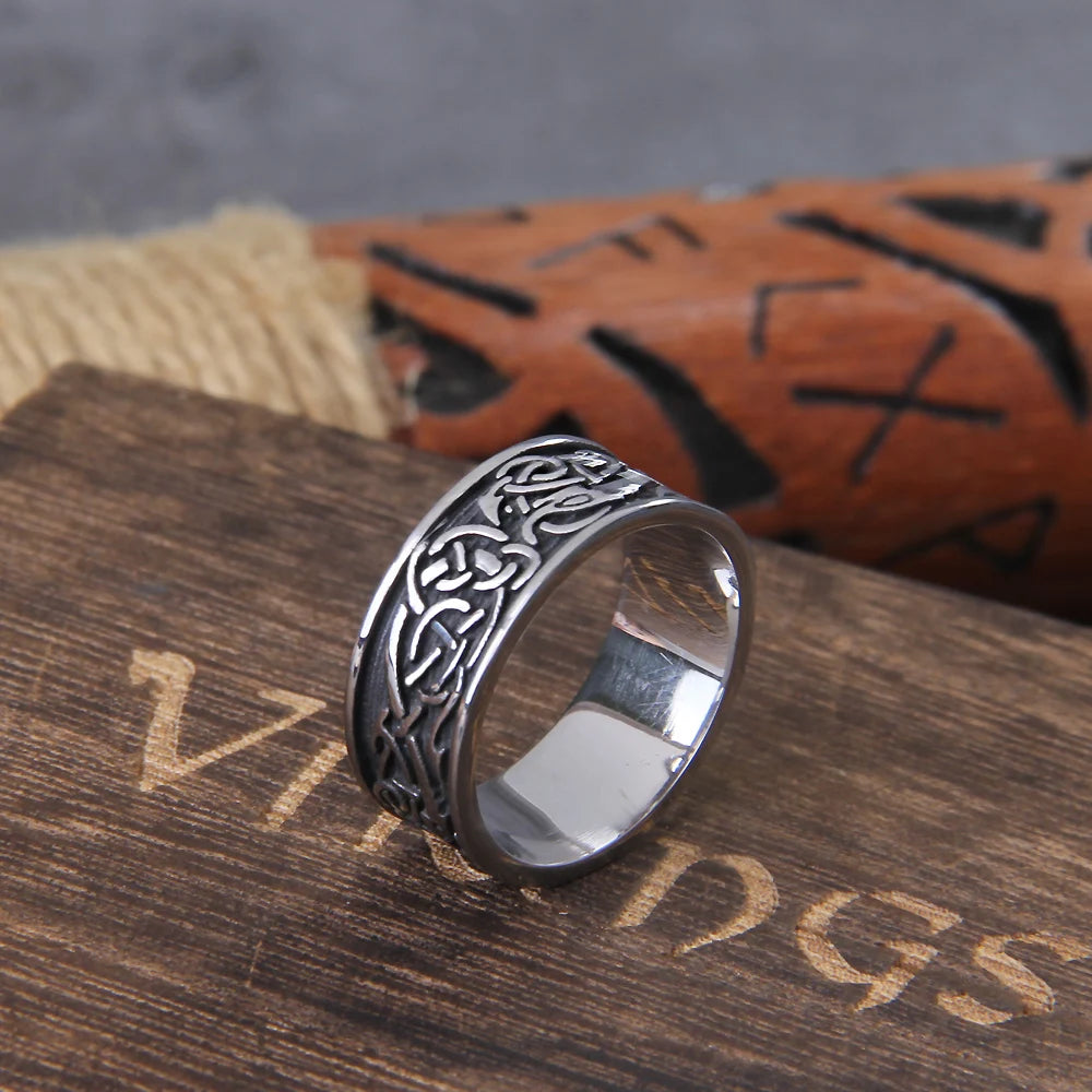 Vegvisir viking Ring - Stainless Stee With Wooden Box